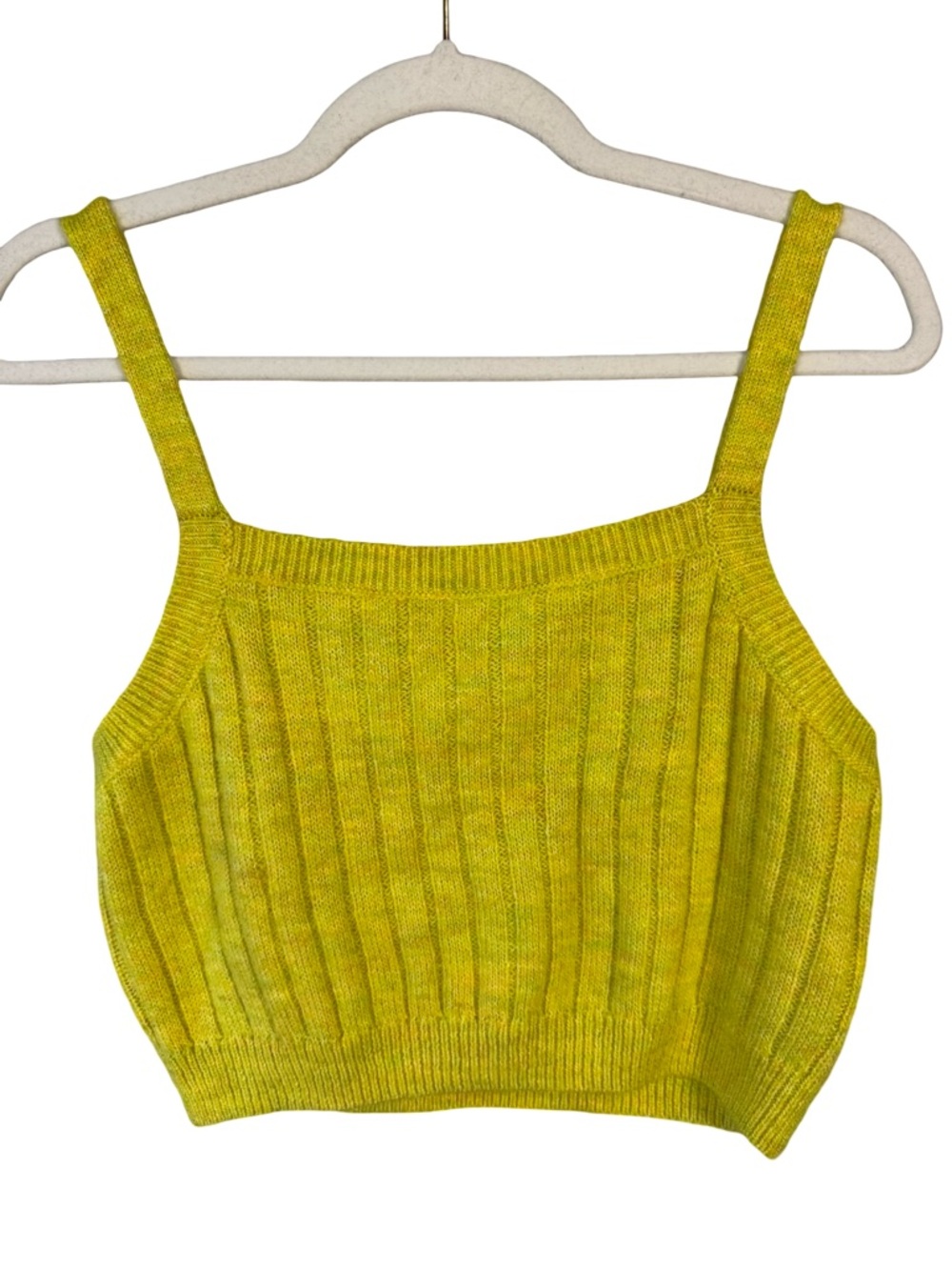 wild fable Mustard Yellow Knit Crop Tank Size L Y2K Festival Streetwear Ribbed
